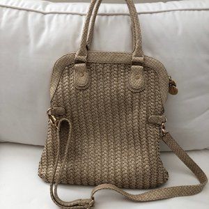 Neiman Marcus Woven Handbag with Shoulder Strap
